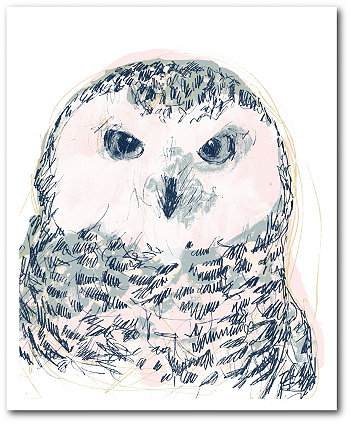 GG Funky Owl Portrait IV Настенная живопись на холсте, завернутая в галерею - 18 "x 24" Courtside Market
