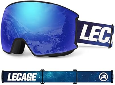 Лыжные очки LECAGE OTG с заменяемыми линзами - 100% UV400 защита для женщин и мужчин LECAGE