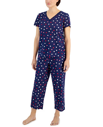 Женские 2 шт. Хлопковый укороченный пижамный комплект, созданный для Macy's Charter Club