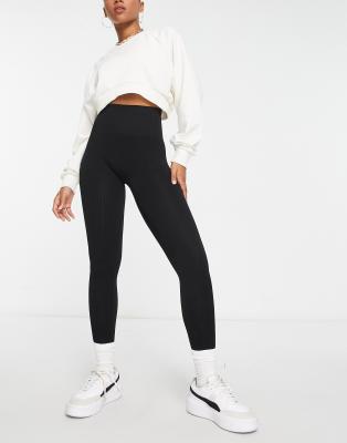 Stradivarius seamless ribbed leggings in black Stradivarius