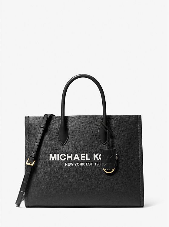 Большая сумка-тоут Mirella из шагреневой кожи среднего размера Michael Kors