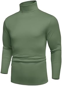 COOFANDY Men's Turtle Neck Shirts High Neck Mock Neck T Shirts Long Sleeve Slim Fit Sweater Casual Thermal Pullover COOFANDY