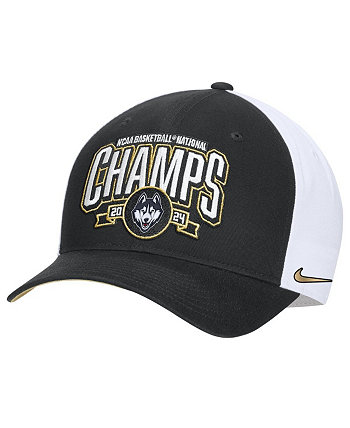 Men's  Black/White Uconn Huskies 2024 NCAA Men's Basketball National Champions Locker Room Adjustable Hat Nike