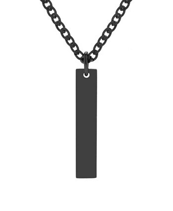 Мужское вертикальное ожерелье с подвеской из нержавеющей стали с черным покрытием Eve's Jewelry