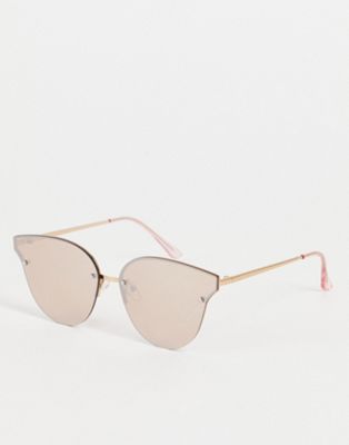 Сделано в. большие солнцезащитные очки без оправы светло-розового цвета Madein.
