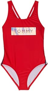 Tommy Hilfiger Girls' Taping 85 One-Piece Swimsuit (Big Kids) Tommy Hilfiger