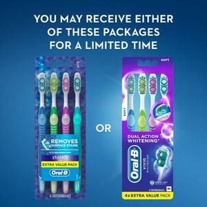 Oral-B 3D White Vivid Manual Toothbrushes, Soft Bristles, 4 Count Value Pack Visit the Oral-B Store