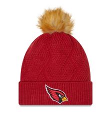 Women's New Era Cardinal Arizona Cardinals Snowy Cuffed Knit Hat with Pom New Era