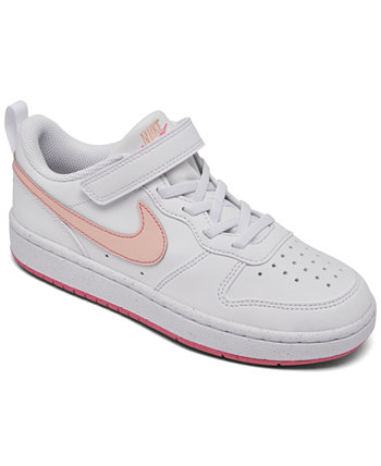 Little Girls' Court Borough Low Recraft Fastening Strap Casual Sneakers from Finish Line Nike