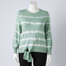 Плюс размер Simply Vera Vera Wang Пуловер с завязкой на талии и принтом тай-дай Simply Vera Vera Wang