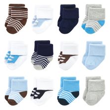 Махровые носки Luvable Friends Infant Boy для новорожденных и малышей, синие темно-синие кроссовки Luvable Friends