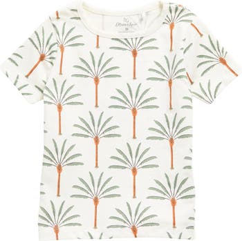Oliver & Rain Kids' Palm Tree Print Organic Cotton T-Shirt Oliver and Rain