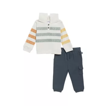 Baby Boy's &amp; Двухсекционный пуловер в полоску для маленького мальчика и amp; Комплект для джоггеров Splendid
