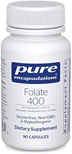 Pure Encapsulations Folate 400 | Metafolin L-5-MTHF Supplement to Support Cardiovascular, Cellular, and Neural Health* | 90 Capsules Pure Encapsulations