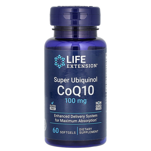 Super Ubiquinol CoQ10, 100 mg, 60 Softgels (Мягкие капсулы) Life Extension