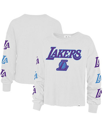 Женская белая футболка с длинным рукавом Los Angeles Lakers 2021/22 City Edition Call Up Parkway '47 Brand