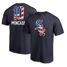 Men's Fanatics Branded Yoan Moncada Navy Chicago White Sox Banner Wave Name & Number T-Shirt Fanatics