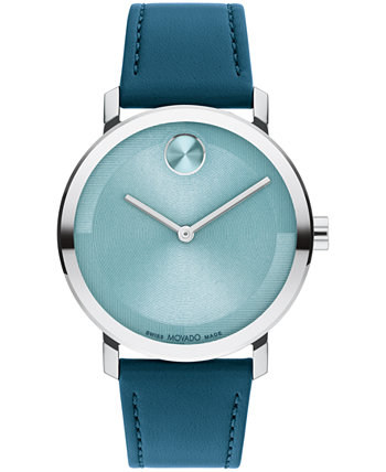 Мужские часы Bold Evolution 2.0, швейцарские кварцевые синие кожаные часы, 40 мм Movado