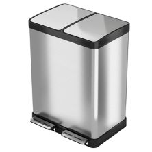 Halo Premium SoftStep 16-Gallon Stainless Steel Step Recycler Trash Can ITouchless