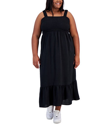 Модное платье больших размеров с прямым вырезом и присборами Derek Heart