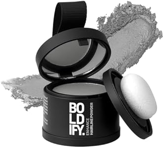 BOLDIFY Hairline Powder - Root Touch Up & Hair Loss Cover Up, Instant Gray Coverage 48-Hour Stain-Proof Hair Color Powder for Women & Men, Hair Fibers and Hair Topper Alternative (Ash Brown) Boldify