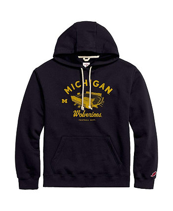 Мужской темно-синий рваный пуловер с капюшоном Michigan Wolverines Stadium Essential League Collegiate Wear
