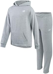 New Balance Girls' Sweatsuit Set - 2 Piece Fleece Pullover Hoodie and Joggers Sweatpants - Activewear Set for Girls (7-16) New Balance