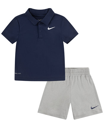 Toddler Boys Dri-Fit Polo T-shirt and Shorts, 2-Piece Set Nike