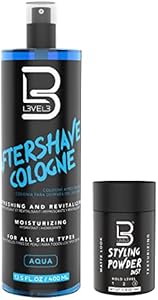 L3 Level 3 After Shave Spray Cologne - Softens Skin - Refreshes and Relieves Face and Skin - Styling Powder Included (Aqua) L3