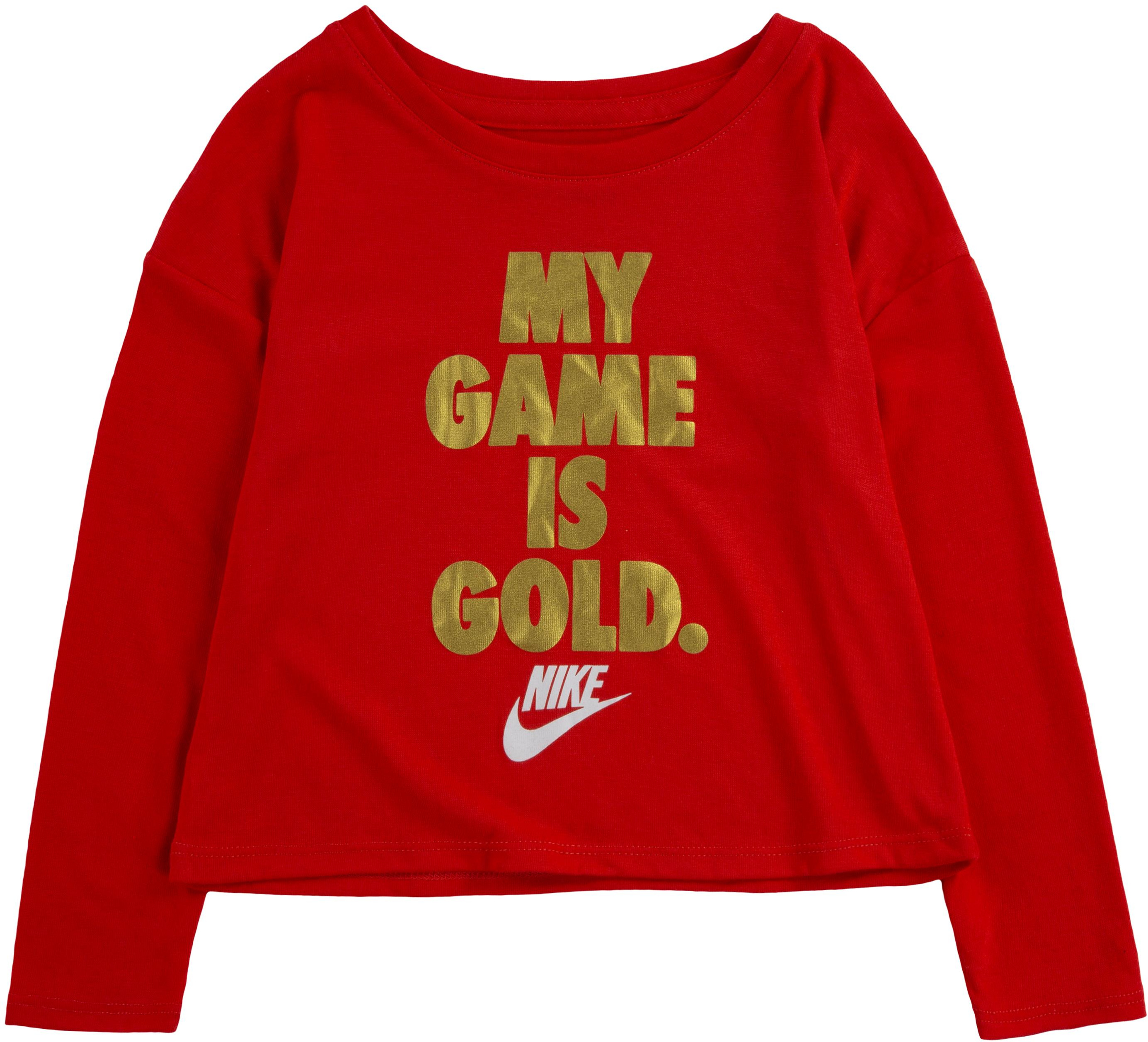 Футболка My Game Is Gold с длинными рукавами (для малышей) Nike Kids