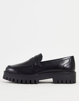 Asra Frederic chunky loafers in black smooth leather  ASRA