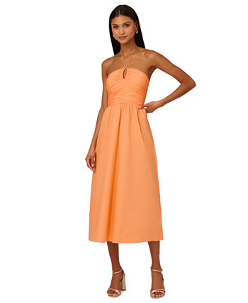 Women's Ruched-Bodice Halter Dress Adrianna by Adrianna Papell