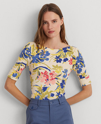 Женская футболка с вырезом «лодочка» с принтом LAUREN Ralph Lauren