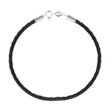 Плетеный кожаный браслет из стерлингового серебра с индивидуальными бусинами Individuality Beads