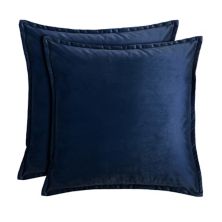 Набор из 2 предметов темно-синих бархатных декоративных подушек Unbranded