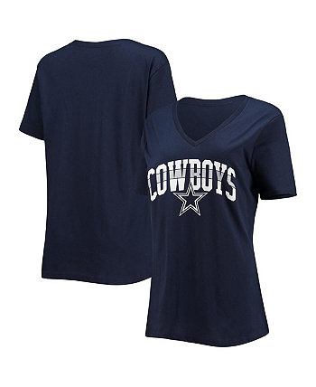 Женская темно-синяя футболка с логотипом Celadine и v-образным вырезом Dallas Cowboys