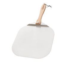 Chef Pomodoro Aluminum Metal Pizza Peel With Foldable Wood Handle For Easy Storage (16 X 14 Inch) Chef Pomodoro