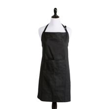 38&#34; Black Solid Patterned Woven Kitchen Chef Apron CC Home Furnishings
