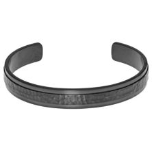 Мужской браслет-манжета LYNX серого цвета с ионным покрытием из нержавеющей стали с кованым покрытием LYNX