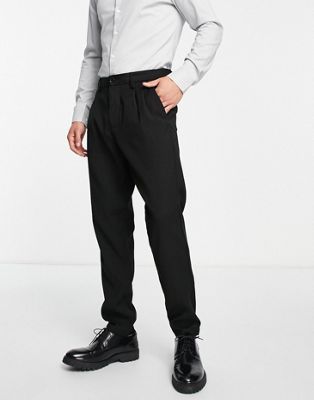 Черные зауженные брюки узкого кроя Selected Homme Selected