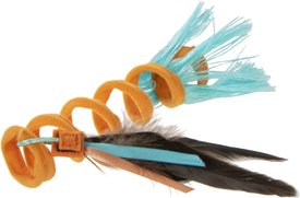 SmartyKat Instincts Crazy Coil Springy Cat Toy with Fringe & Detachable Feather Cat Toy Smartykat