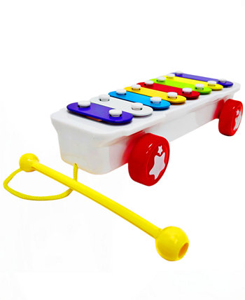 Играйте в детские игрушки, тяните вместе, пойте, пока играете красочные 8 барных клавиш, ксилофон Big Daddy