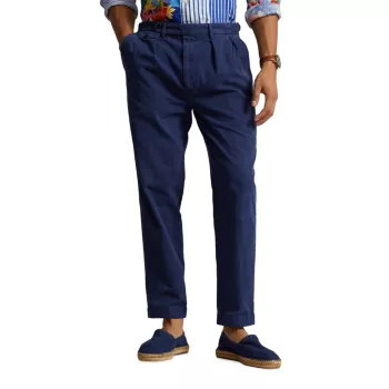 Теннисные брюки с плоской передней частью из полулегкого твила Polo Ralph Lauren