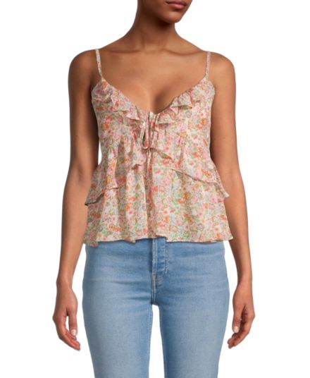 ​Floral Ruffle Tiered Top Lush