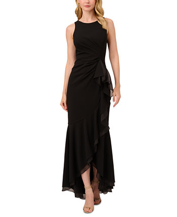 Женское платье с высоким и низким вырезом без рукавов и рюшами Adrianna Papell