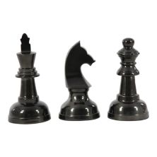 CosmoLiving от Cosmopolitan Черный металлический декоративный декор для шахматного стола Набор из 3 предметов CosmoLiving