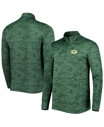 Мужской зеленый свитшот с молнией четверть Green Bay Packers Brigade Antigua