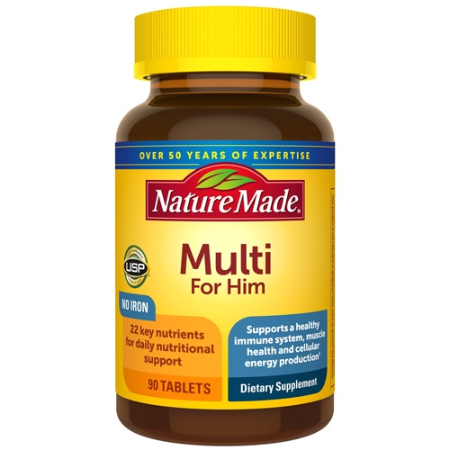 Мультивитамины для мужчин без железа - 90 таблеток - Nature Made Nature Made