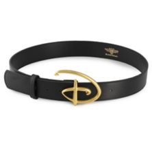 Ремень Disney, черная литая золотая пряжка с логотипом Signature D, ремень из натуральной кожи Buckle-Down