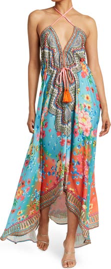 Floral Print Halter Cover-Up Dress RANEES